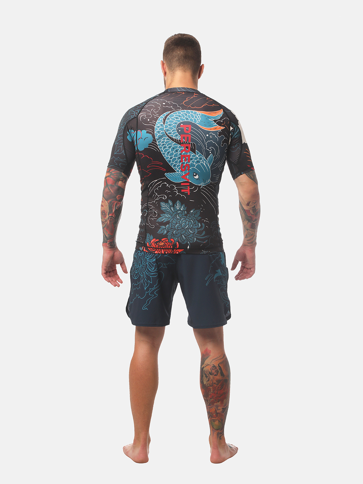 Peresvit Koi Short Sleeve Rashguard Blue Orange Red, Photo № 5